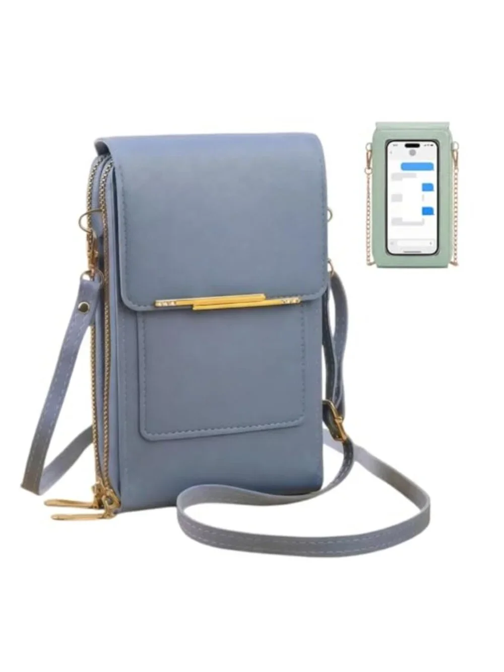 Touch Screen Phone Purse Crossbody - RFID Anti Theft Leather Bag for Women
